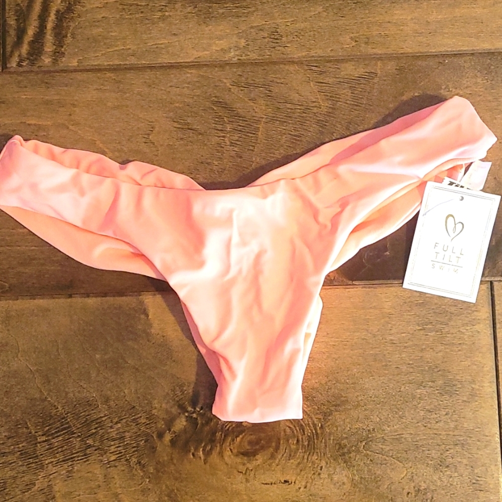 Full Tilt Medium Coral Cheeky Bathing Suit bottoms NWT